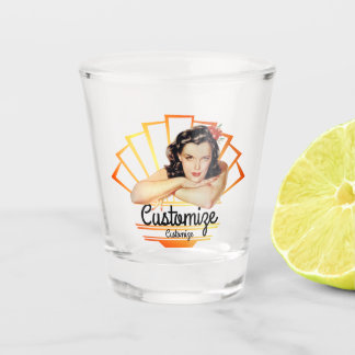 Retro Pinup Girl Shot glass Schnapsglas
