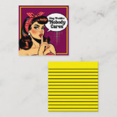 Retro Pinup_ Hey Pudding Mitteilungskarte (Vorne/Hinten)