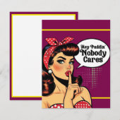 Retro Pinup_ Hey Pudding RSVP Karte (Vorne/Hinten)