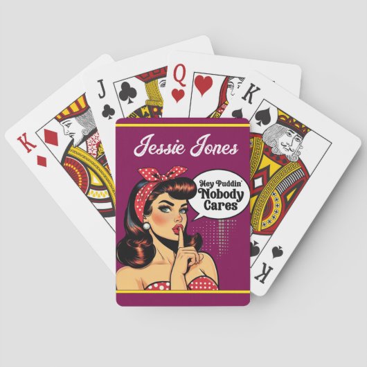 Retro Pinup_ Hey Pudding Spielkarten (Rückseite)