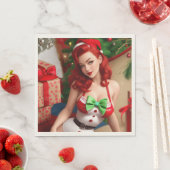 Retro Pinup Holiday Napkins Serviette (Beispiel)