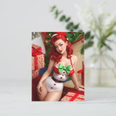 Retro Pinup Holiday Postkarte (Stehend Vorderseite)