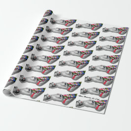 Retro Pinup-Mädchen tropische Tiki weiße Geschenkpapier