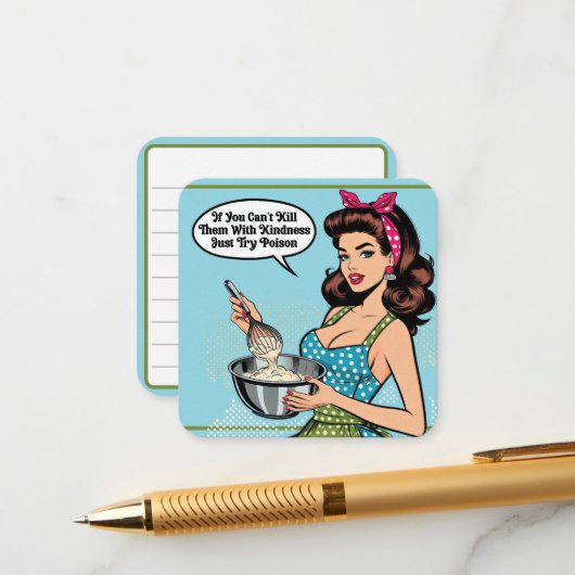 Retro Pinup_ mit Freundlichkeit Begleitkarte (Vorderseite/Rückseite Beispiel)
