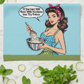 Retro Pinup_ mit Freundlichkeit Geschirrtuch (Gefaltet)