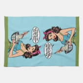 Retro Pinup_ mit Freundlichkeit Geschirrtuch (Horizontal)