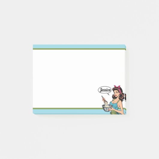 Retro Pinup_ Mit Freundlichkeit Post-it Klebezettel (Vorderseite)