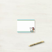 Retro Pinup_ Mit Freundlichkeit Post-it Klebezettel (Auf Schreibtisch)