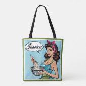 Retro Pinup_ mit Freundlichkeit Tasche (Rückseite)
