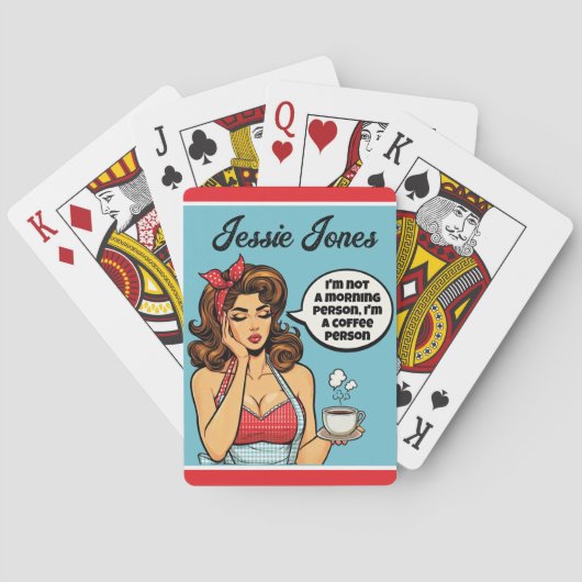 Retro Pinup_ Morgenmensch Spielkarten (Rückseite)