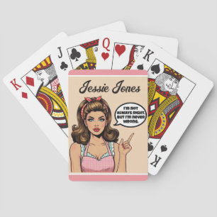 Retro Pinup_ Nicht falsch Spielkarten