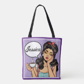 Retro Pinup_ Rise und Shine Tasche (Rückseite)