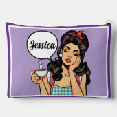 Retro Pinup_ Rise und Shine Zubehörtasche (Rückseite)