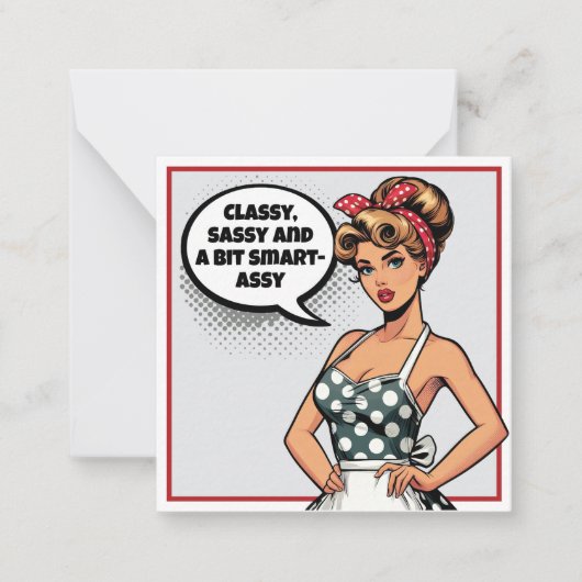 Retro Pinup_ Smart Assy Mitteilungskarte (Vorderseite)