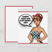 Retro Pinup_ Smart Assy RSVP Karte (Vorne/Hinten)