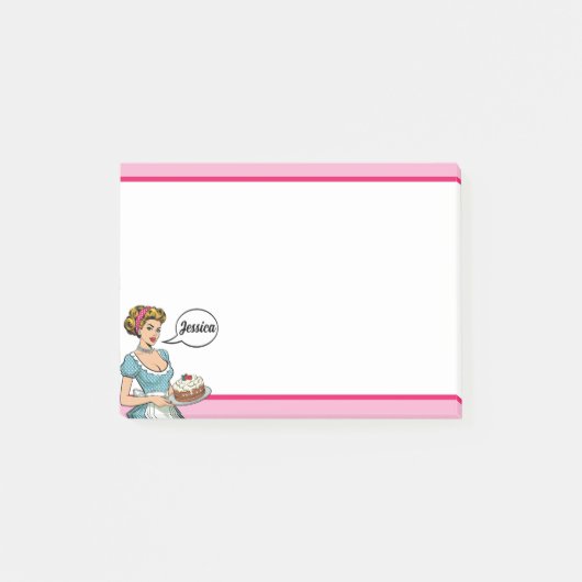 Retro Pinup - Täglich serviert Post-it Klebezettel (Vorderseite)