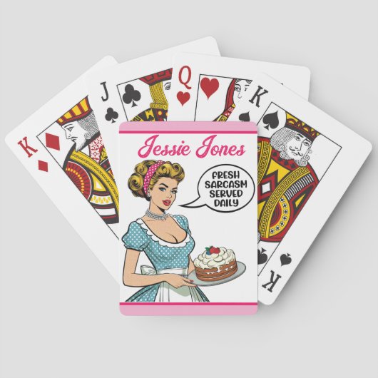 Retro Pinup_ täglich serviert Spielkarten (Rückseite)