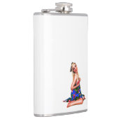 Retro Pinup Tropical Tiki Beach Giro Angesagt Flachmann (Rechts)