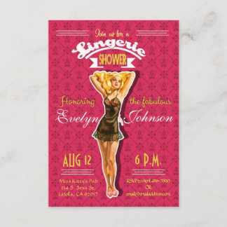 Retro-Pinup-Wäsche-Junggesellinnen-Abschiedsparty- Einladung