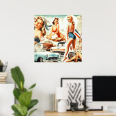 Retro Pinups Collage Poster (Heimbüro)