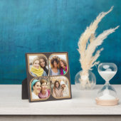 Retro Pinwheel Blume Petal 4 Foto Collage braun Fotoplatte (InSitu)