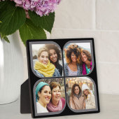 Retro Pinwheel Blume Petal 4 Foto Collage Schwarz Fotoplatte