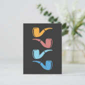 Retro Pipe Rauchen farbenfrohe Rohre Raucher Postkarte (Stehend Vorderseite)