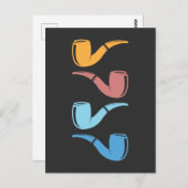 Retro Pipe Rauchen farbenfrohe Rohre Raucher Postkarte (Vorne/Hinten)