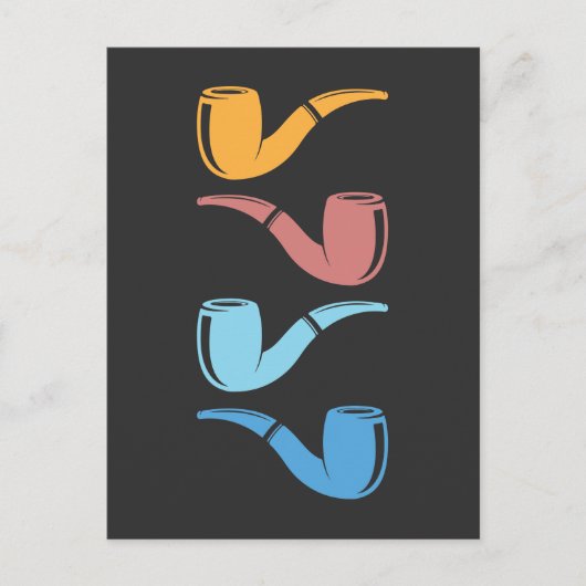 Retro Pipe Rauchen farbenfrohe Rohre Raucher Postkarte (Vorderseite)