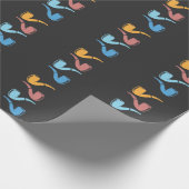 Retro Pipe Rauchen farbige Pipes Raucher Geschenkpapier (Ecke)