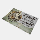 Retro Pirate und seine Meerjungfrau Doormat Fußmatte (Schrägansicht)