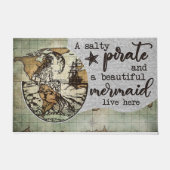 Retro Pirate und seine Meerjungfrau Doormat Fußmatte (Vorderseite)