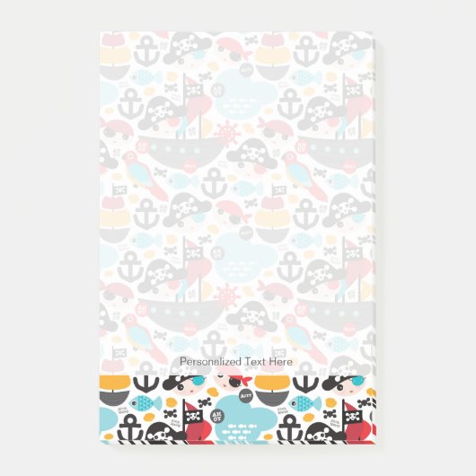 Retro-Piraten-Beispiel Post-it Klebezettel (Vorderseite)