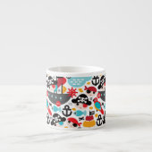 Retro Piratenillustrationssegeln Espressotasse (Vorderseite)