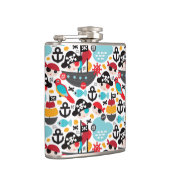 Retro Piratenillustrationssegeln Flachmann (Rechts)