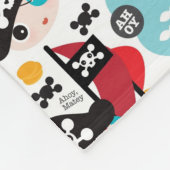 Retro Piratenillustrationssegeln Fleecedecke (Ecke)