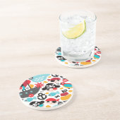 Retro Piratenillustrationssegeln Getränkeuntersetzer (Seite)