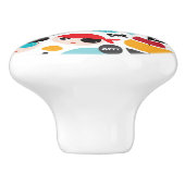 Retro Piratenillustrationssegeln Keramikknauf (Seitenansicht)