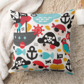 Retro Piratenillustrationssegeln Kissen (Decke)