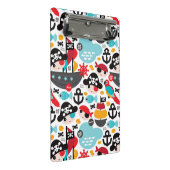 Retro Piratenillustrationssegeln Mini Klemmbrett (Schrägansicht)