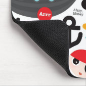 Retro Piratenillustrationssegeln Mousepad (Ecke)