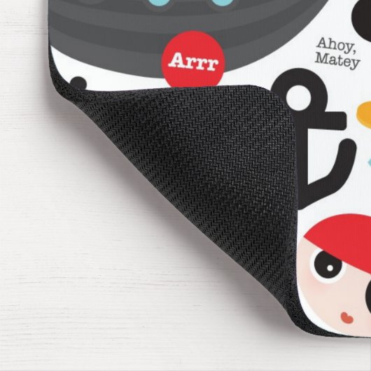 Retro Piratenillustrationssegeln Mousepad (Ecke)