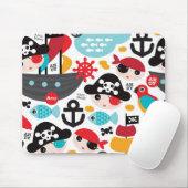Retro Piratenillustrationssegeln Mousepad (Mit Mouse)
