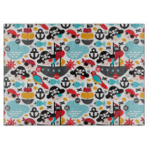 Retro Piratenillustrationssegeln Schneidebrett (Vorderseite)