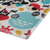 Retro Piratenillustrationssegeln Schneidebrett (Ecke)