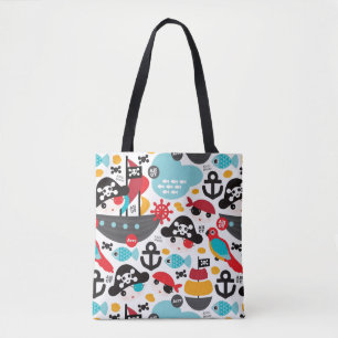 Retro Piratenillustrationssegeln Tasche