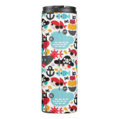 Retro Piratenillustrationssegeln Thermosbecher (Rückseite)