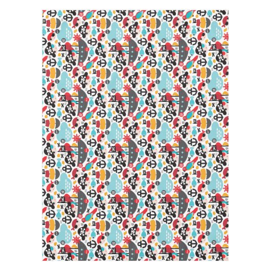 Retro Piratenillustrationssegeln Tischdecke (Vorderseite)