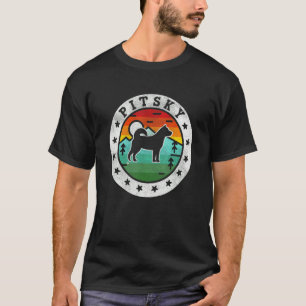 Retro Pitsky Hundemama Hund Papa T-Shirt