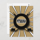RETRO PITTSBURGH HOCKEY POSTKARTE (Vorne/Hinten)